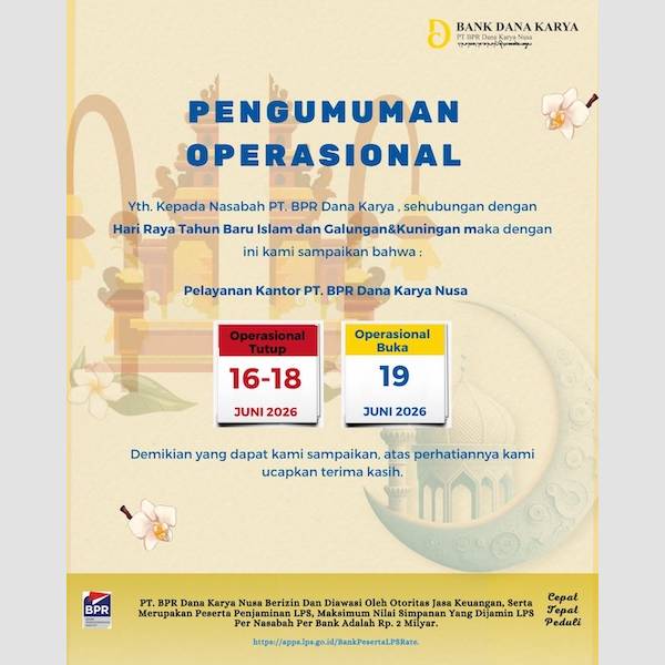 Pengumuman Operasional